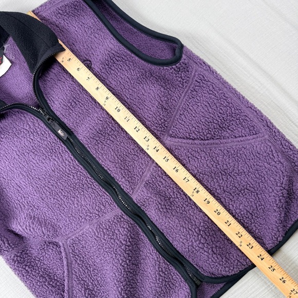 Vintage REI Vest Women Medium Purple Deep Pile Fleece Full Zip Made USA 90s - Picture 5 of 7